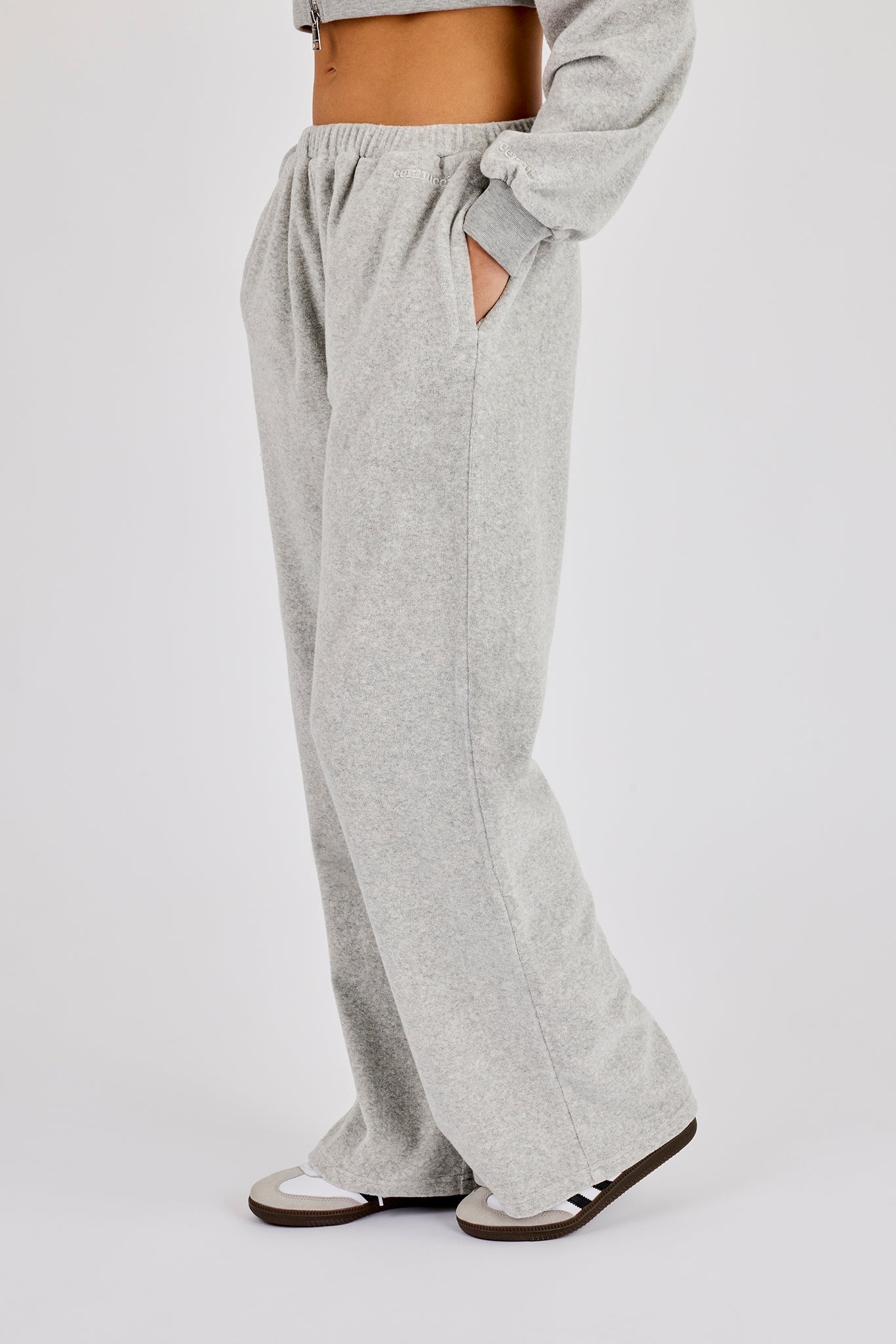 Towelling Relaxed Jogger - Grey